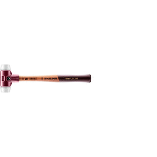 Halder 3007.030 Simplex Mallet with Superplastic Inserts Cast Iron Housing and Wood Handle