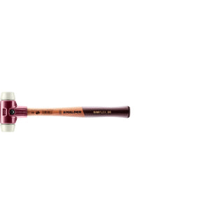 Halder 3008.030 Simplex Mallet with Nylon Inserts, Cast Iron Housing and Wood Handle