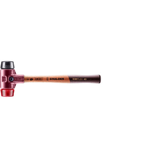 Halder 3026.040 Simplex Mallet with Black Rubber and Red Plastic Inserts  / Cast Iron Housing and Wood Handle