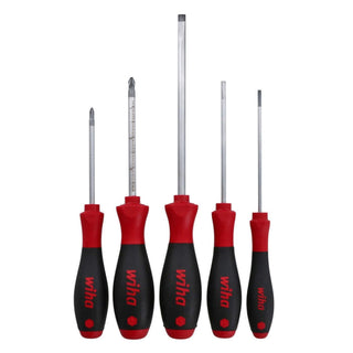 Wiha Tools 30295 5 Piece SoftFinish Slotted and Phillips Screwdriver Set