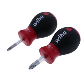 Wiha Tools 31192 #1 + #2 x 25mm 2 Piece SoftFinish Stubby Phillips Set