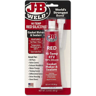 J-B Weld 31314 Hi-Temp Red Silicone Gasket Maker & Sealant, 3 oz.