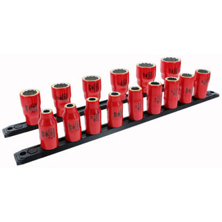 Wiha Tools 31796 15 Piece Insulated Socket Set 1/2" Drive - SAE