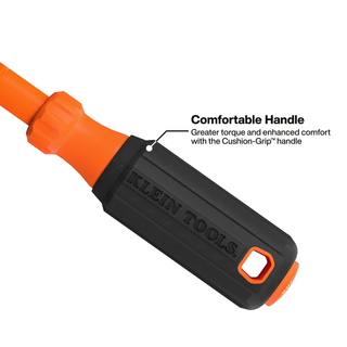 Klein Tools 32215INS 1/4" Slotted Insulated Hooded Screw Holding Screwdriver