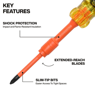 Klein Tools 32306INS 6-in-1 Insulated Auto-Lock Screwdriver