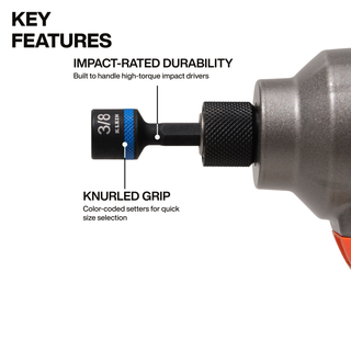 Klein Tools 32925S Magnetic Power Nut Setters, 2-Inch Shaft, 5 Pc.