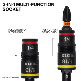 Klein Tools 32933KIT Impact-Rated Flip Socket Set, SAE and Metric