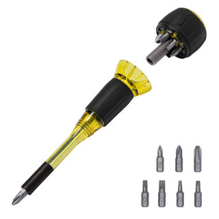 Klein Tools 32961A 8-in-1 Tru-Grip Screwdriver with Stubby