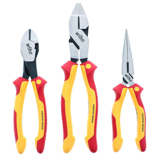 Wiha Tools 32968 3 Piece Insulated Industrial Grip Pliers and Cutters Set