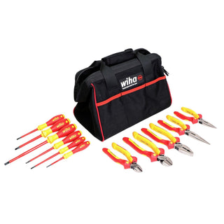 Wiha Tools 32977 11 Piece Master Electrician's Insulated Tool Set in Canvas Tool Bag