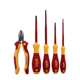 Wiha Tools 32983 5 Piece Insulated Industrial Cutters and Screwdriver Set