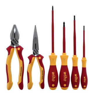 Wiha Tools 32984 6 Piece Insulated Industrial Pliers and Screwdriver Set