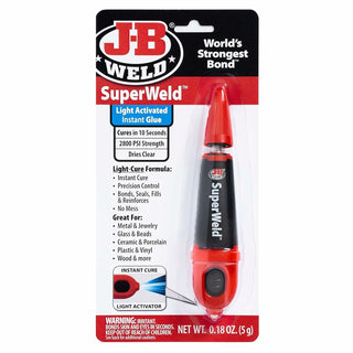 J-B Weld 33301 SuperWeld Light Activated Instant Glue, 0.18 oz.