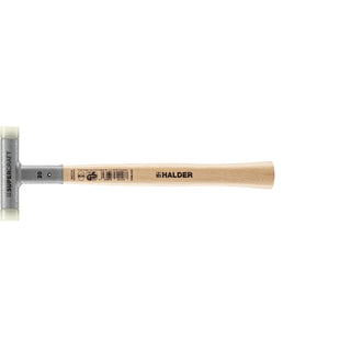 Halder 3366.020 Supercraft Dead Blow, Non-Rebounding Hammer with Nylon Face Inserts Steel Housing and Hickory Handle