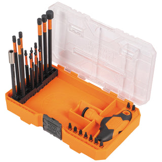 Klein Tools 33804 ProFlex Impact-Rated Interchangeable Ratcheting T-Handle Set, 23 Pc.