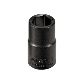 Wright Tool 34018 1/2" Drive 6 Point Standard Black Industrial Socket - 9/16"