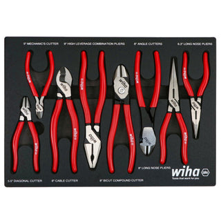 Wiha Tools 34682 8 Piece Classic Grip Pliers and Cutters Tray Set