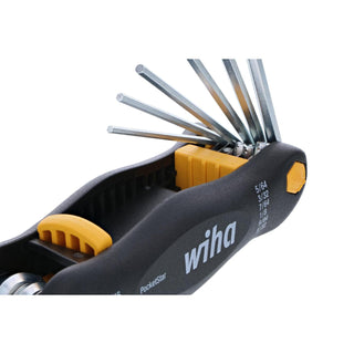 Wiha Tools 35197 9 Piece PocketStar Fold-Out Hex Key Set - SAE