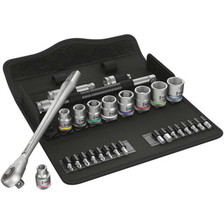 Wera 8100 SB 7 Zyklop Metal Ratchet Set with push-through square, 3/8" drive, metric, 29 pieces