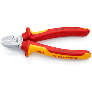 Knipex 70 26 160 6 1/4" Diagonal Cutters-1000V Insulated