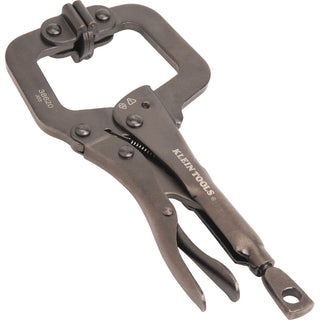 Klein Tools 38662 C-Clamp Locking Pliers with Swivel Jaws Set, 6-Inch and 11-Inch, 2 Pc.