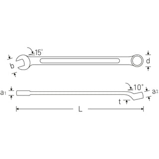 Stahlwille 40100606 14 Combination Spanner, long, 6 mm