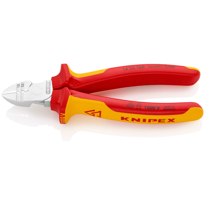 Knipex 14 26 160 6 1/4" Diagonal Cutting Pliers with Stripper-1000V Insulated