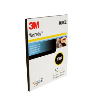 3M Wetordry Abrasive Sheet 413Q, 02002, 400, 9 in x 11 in, 50 sheetsper carton