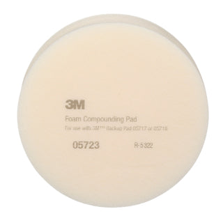 3M Foam Compounding Pad, 05723, Single Sided, Flat Back, 8 in (203.2mm)