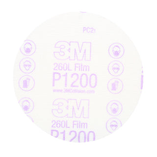 3M Hookit Finishing Film Abrasive Disc 260L, 00952, 5 in, P1200