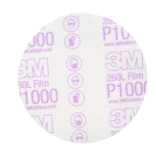 3M Hookit Finishing Film Abrasive Disc 260L, 00953, 5 in, P1000