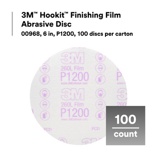 3M Hookit Finishing Film Abrasive Disc 260L, 00968, 6 in, P1200