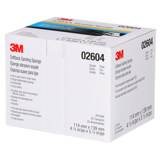 3M Softback Sanding Sponge 02604, 4 1/2 in x 5 1/2 in (115 mm x140 mm), Fine