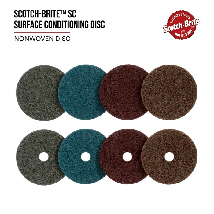 Scotch-Brite Surface Conditioning Disc, SC-DH, A/O Very Fine, 4 in xNH