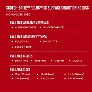 Scotch-Brite Roloc Surface Conditioning Disc, SC-DR, A/O Coarse, TR, 1in