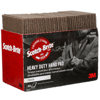 Scotch-Brite Heavy Duty Hand Pad 7440B, HP-HP, A/O Medium, Tan, 6 in x 9 in