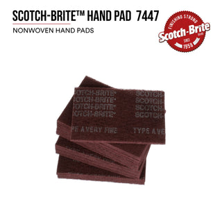 Scotch-Brite Hand Pad 7447, HP-HP, A/O Very Fine, Maroon, 6 in x 9 in