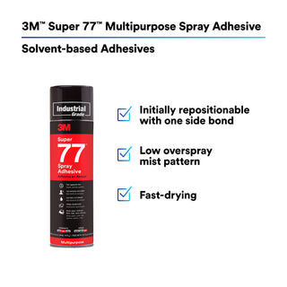 3M Super 77 Multipurpose Spray Adhesive, 24 fl oz Can (Net Wt 16.75oz)