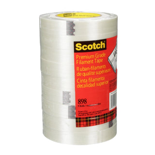 Scotch® Filament Tape 898, Clear, 24 mm x 55 m, 6.6 mil, 36 rolls percase