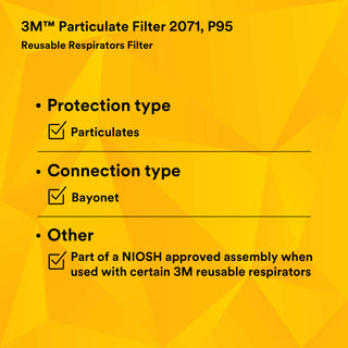 3M Particulate Filter 2071, P95 100 EA/Case