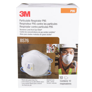 3M Particulate Respirator 8576, P95, with Nuisance Level Acid Gas Relief