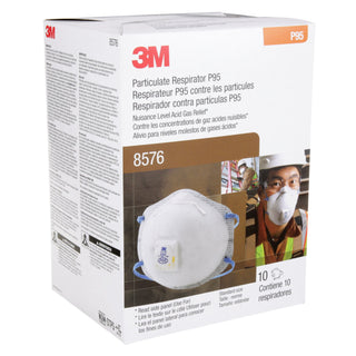 3M Particulate Respirator 8576, P95, with Nuisance Level Acid Gas Relief