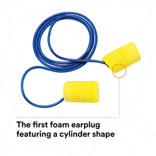 3M E-A-R Classic Earplugs 311-1101, Corded, Poly Bag