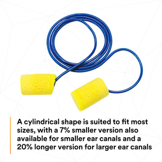 3M E-A-R Classic Earplugs 311-1101, Corded, Poly Bag