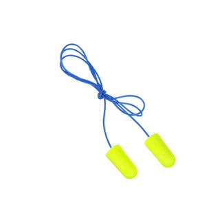 3M E-A-Rsoft Yellow Neons Earplugs 311-1250, Corded, Poly Bag,Regular Size