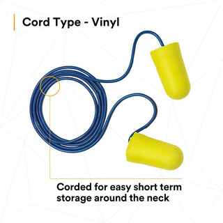 3M E-A-R TaperFit 2 Earplugs 312-1224, Corded, Large Size