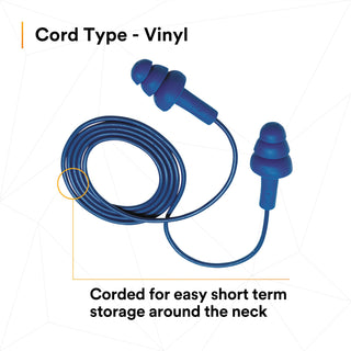 3M E-A-R UltraFit Earplugs 340-4007, Metal Detectable, Corded, PolyBag