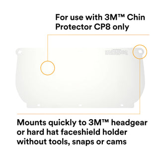 3M Clear Polycarbonate Faceshield WP98, 82543-00000, Flat Stock