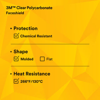 3M Clear Polycarbonate Faceshield WP96, 82701-00000, Molded