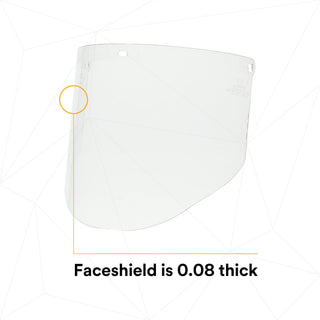 3M Clear Polycarbonate Faceshield WP96, 82701-00000, Molded